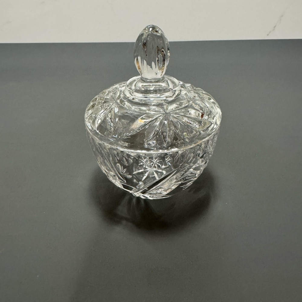 Crystal Glass Sugar Bowl/Candy Dish with Lid